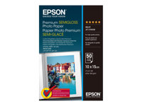 Epson Premium Semigloss Photo Paper - Semi-brillant - 100 x 150 mm - 251 g/m² - 50 feuille(s) papier photo - pour EcoTank ET-2750, 2751, 2756, 2850, 2851, 2856, 4750, 4850; Expression Home HD XP-15000 C13S041765
