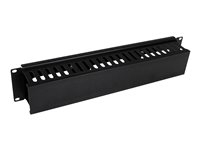 StarTech.com Panneau / Goulotte de gestion de câbles horizontal 2U pour rack de serveur - Guide pour câbles - Passe câble avec couverture - Panneau d'agencement de câbles de rack - noir - 2U - 19" - pour P/N: RACK-18U-20-WALL-OA, RACK-21U-20-WALL-OA, RK32 CMDUCT2U