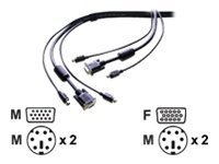 NewStar 3-in-1 KVM switch cable - Câble clavier / vidéo / souris (KVM) - PS/2, HD-15 pour PS/2, HD-15 - 5 m - noir SVPS23N1_15