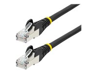 StarTech.com 1m CAT6a Ethernet Cable - Black - Low Smoke Zero Halogen (LSZH) - 10GbE 500MHz 100W PoE++ Snagless RJ-45 w/Strain Reliefs S/FTP Network Patch Cord - Cordon de raccordement - RJ-45 (M) pour RJ-45 (M) - 1 m - S/FTP - CAT 6a - IEEE 802.3bt - sans halogène, moulé, sans crochet, bloqué - noir NLBK-1M-CAT6A-PATCH