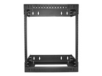 StarTech.com 12U 19" Wall Mount Network Rack, Adjustable Depth 12-20" 2 Post Open Frame Server Room Rack for AV/Data/ IT Communication/Computer Equipment/Switch with Cage Nuts & Screws - 12U Adjustable Rack (RK12WALLOA) - Rack - montable sur mur - noir -  RK12WALLOA