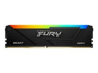 Kingston FURY Beast RGB - DDR4 - kit - 128 Go: 4 x 32 Go - DIMM 288 broches - 2666 MHz - CL16 - 1.2 V - mémoire sans tampon - on-die ECC - noir KF426C16BB2AK4/128