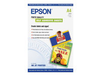 Epson Photo Quality Self Adhesive Sheets - Auto-adhésif - A4 (210 x 297 mm) - 167 g/m² - 10 unités feuilles - pour Expression Home HD XP-15000; Expression Premium XP-540, 6000, 6005, 900 C13S041106