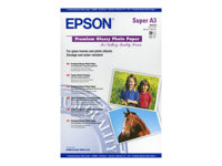Epson Premium - Brillant - Super A3/B (330 x 483 mm) - 255 g/m² - 20 feuille(s) papier photo - pour SureColor SC-P700, P7500, P900, P9500, T2100, T3100, T3400, T3405, T5100, T5400, T5405 C13S041316